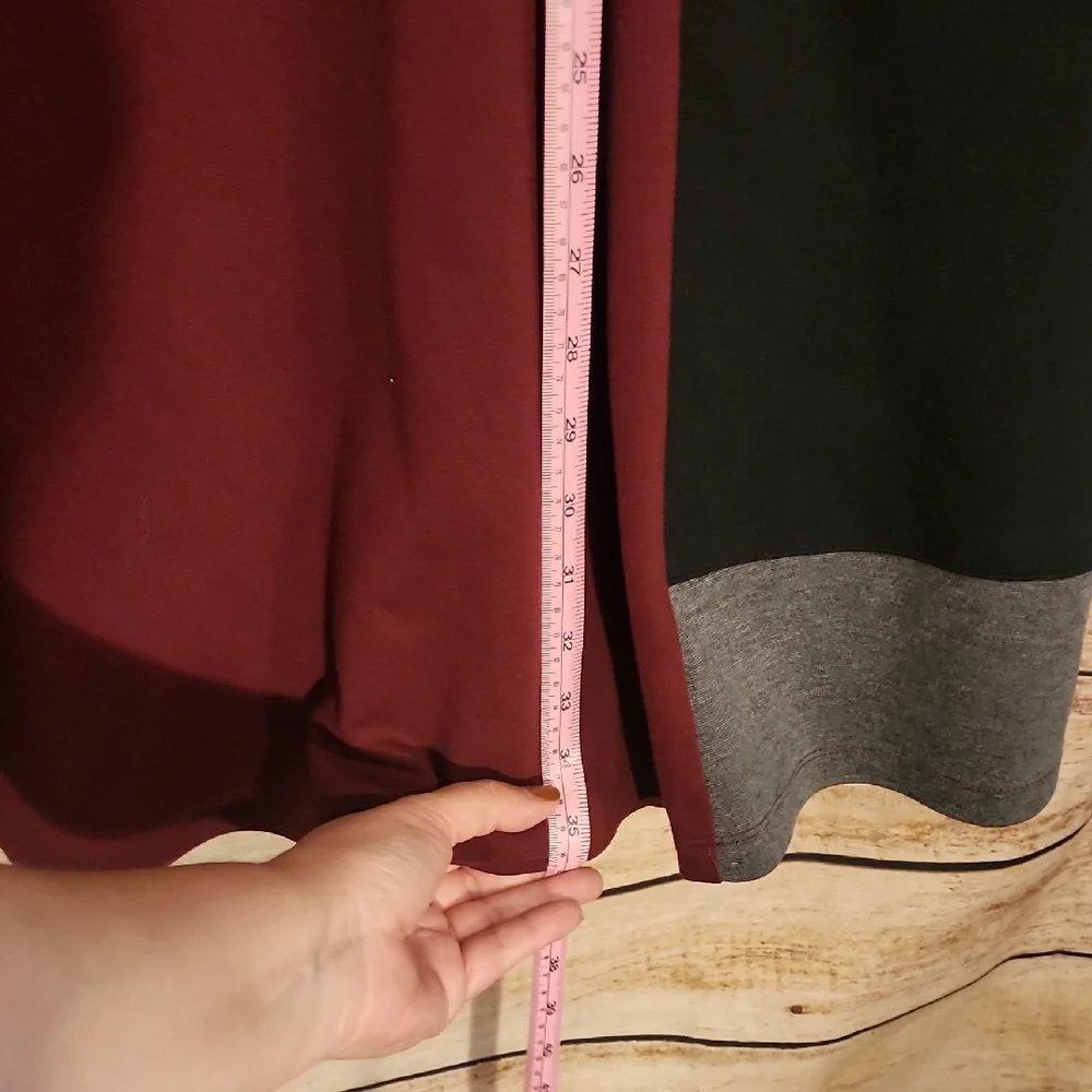 BCBGMaxAzria Burgundy and Blue Long Sleeve Dress - Picture 5 of 6